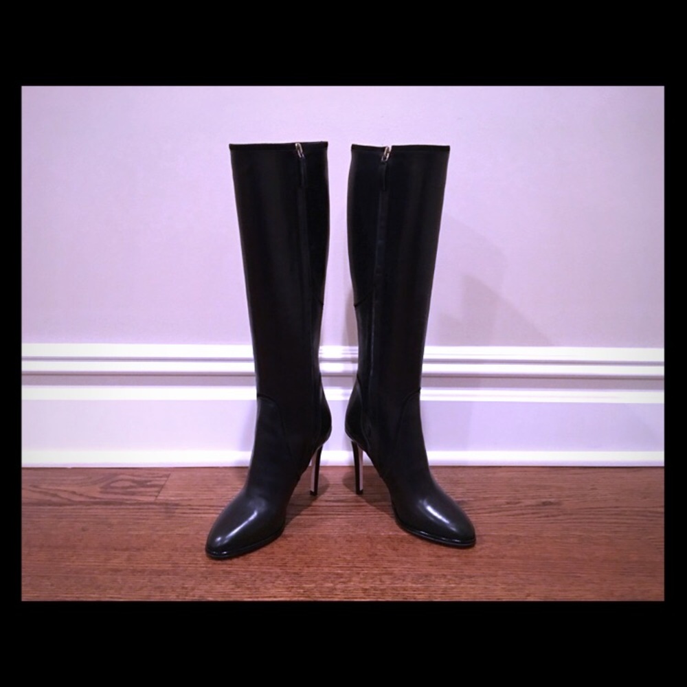 NWT 6.5 Diane Von Furstenberg Black Leather Boots
